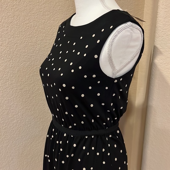 NEW LOFT Sleeveless Polka Dot Jersey Knit Dress XS Petite - Picture 3 of 12
